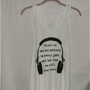 Color Bear Music Graphic White Tank Size S,M